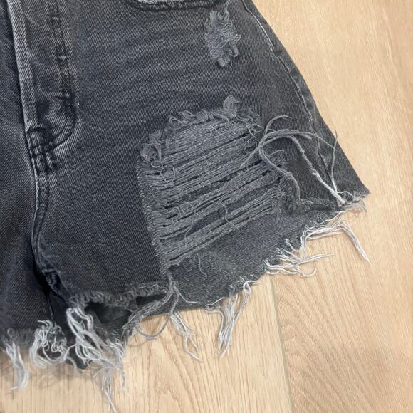 Pacsun High Rise Icon Short Gray Distressed Frayed Ripped 26 - Picture 7 of 8